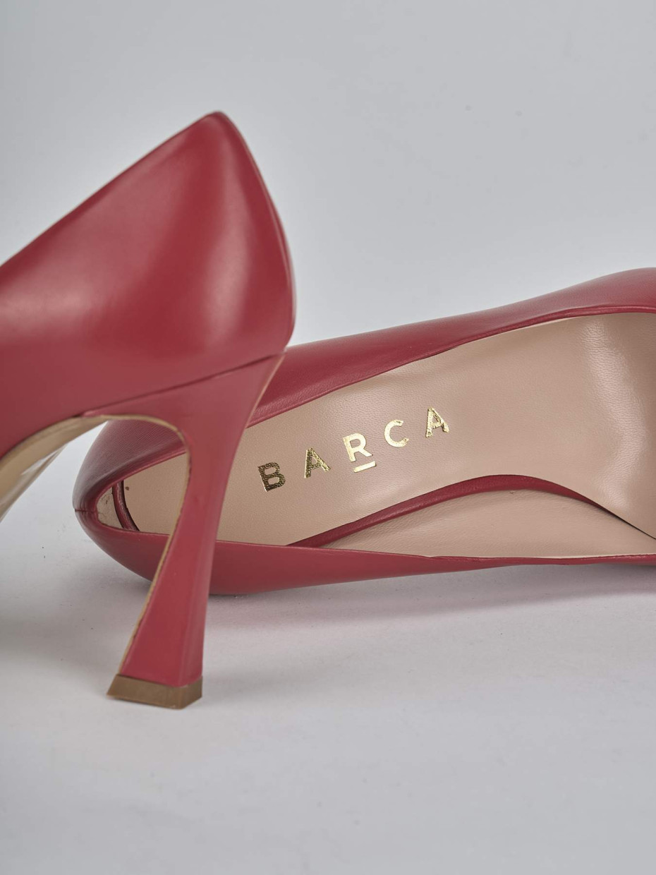 Décolleté e slingback tacco 9cm pelle rosso