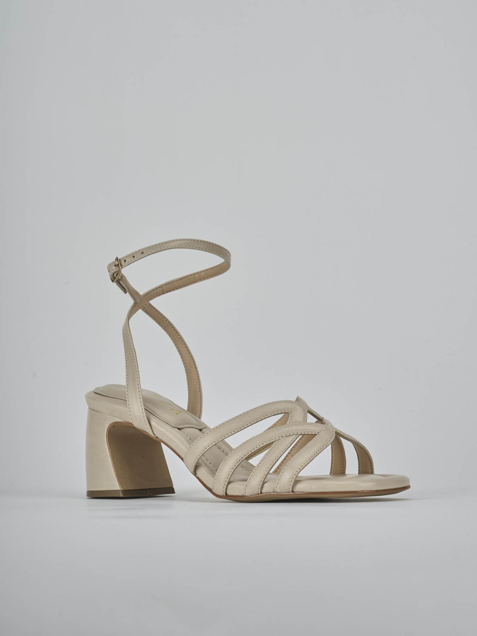 Sandali tacco 6cm pelle beige