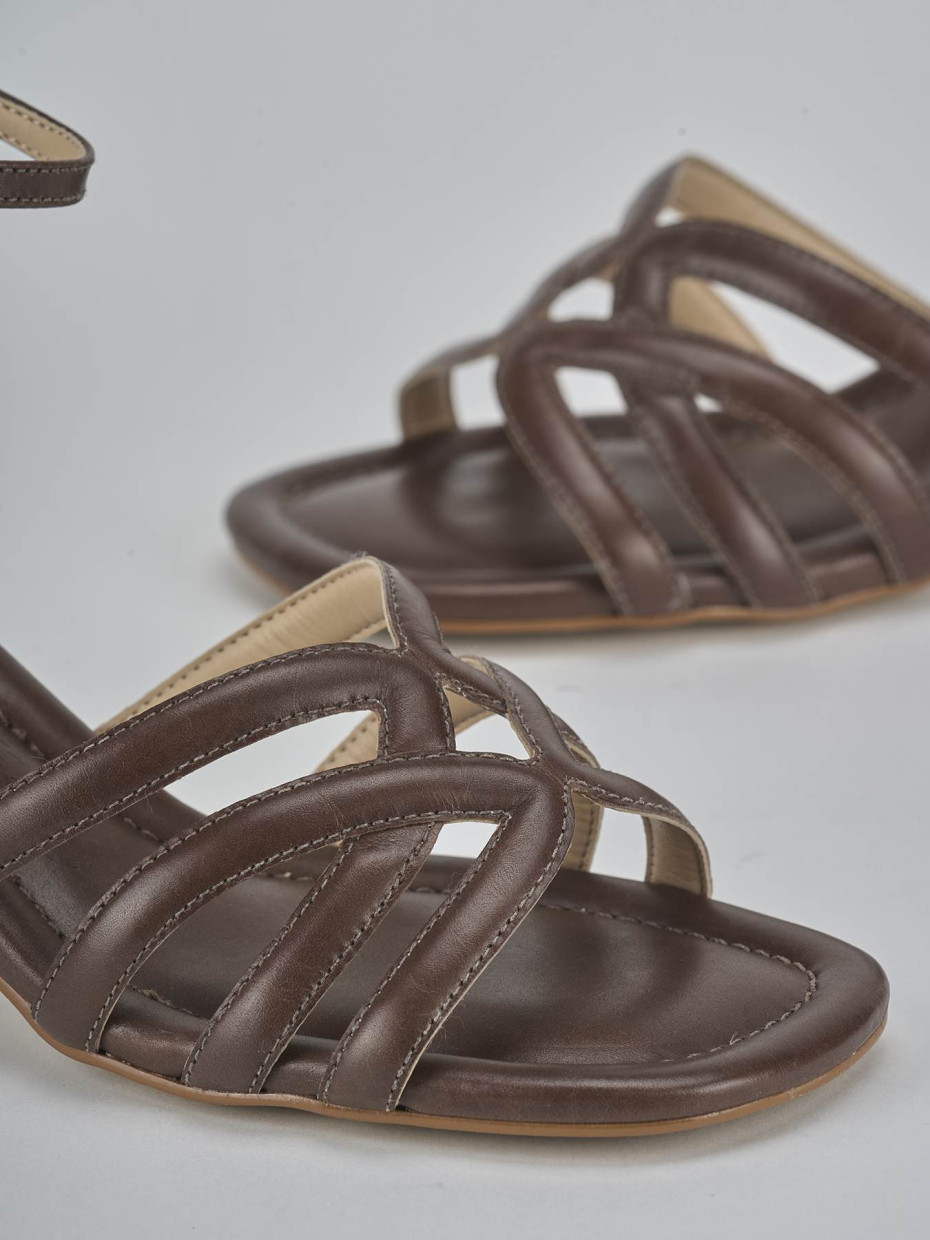 Sandali tacco 6cm pelle testa