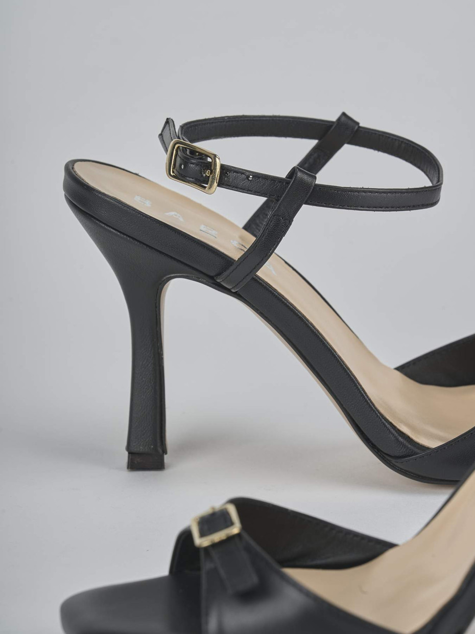 Sandali tacco 9cm pelle nero