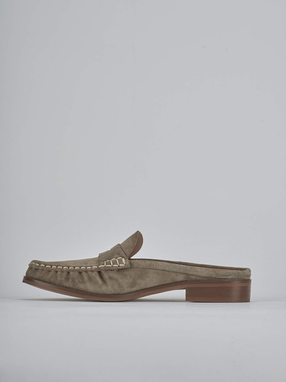 Sabot tacco 1cm camoscio beige