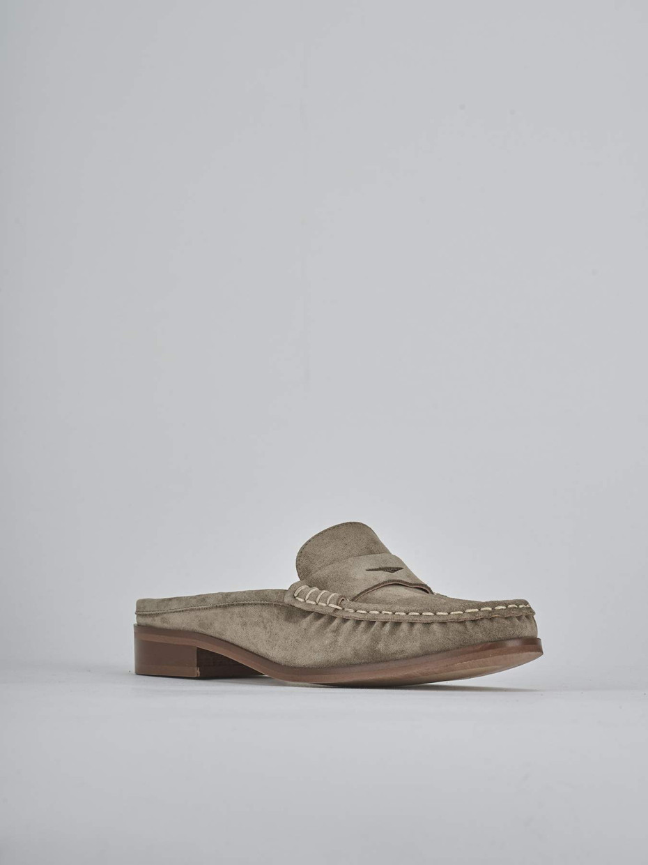 Sabot tacco 1cm camoscio beige