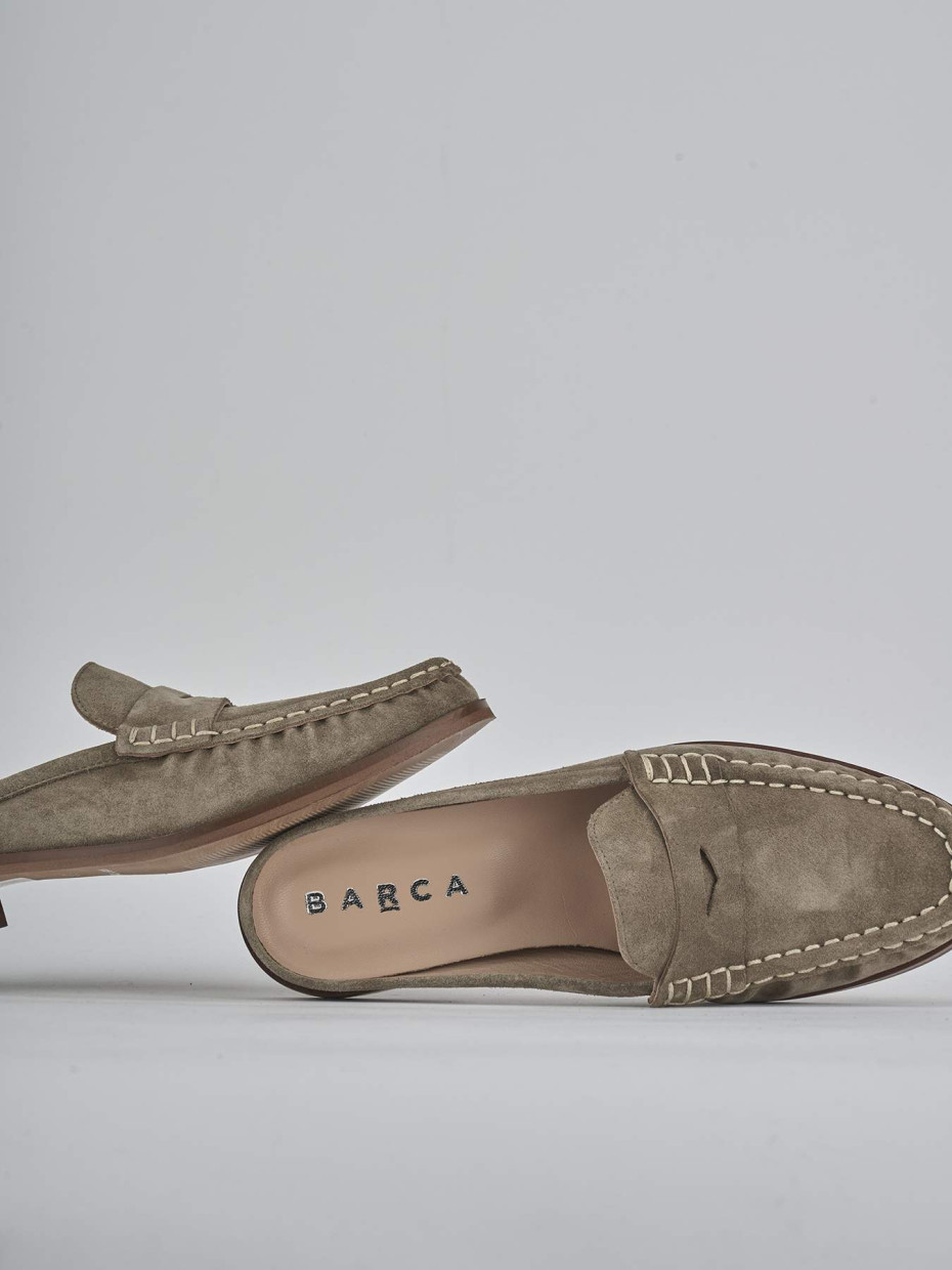 Sabot tacco 1cm camoscio beige