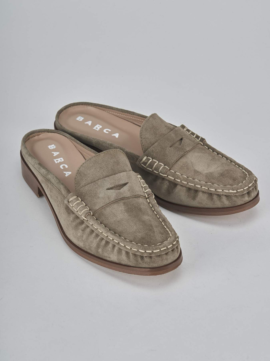 Sabot tacco 1cm camoscio beige