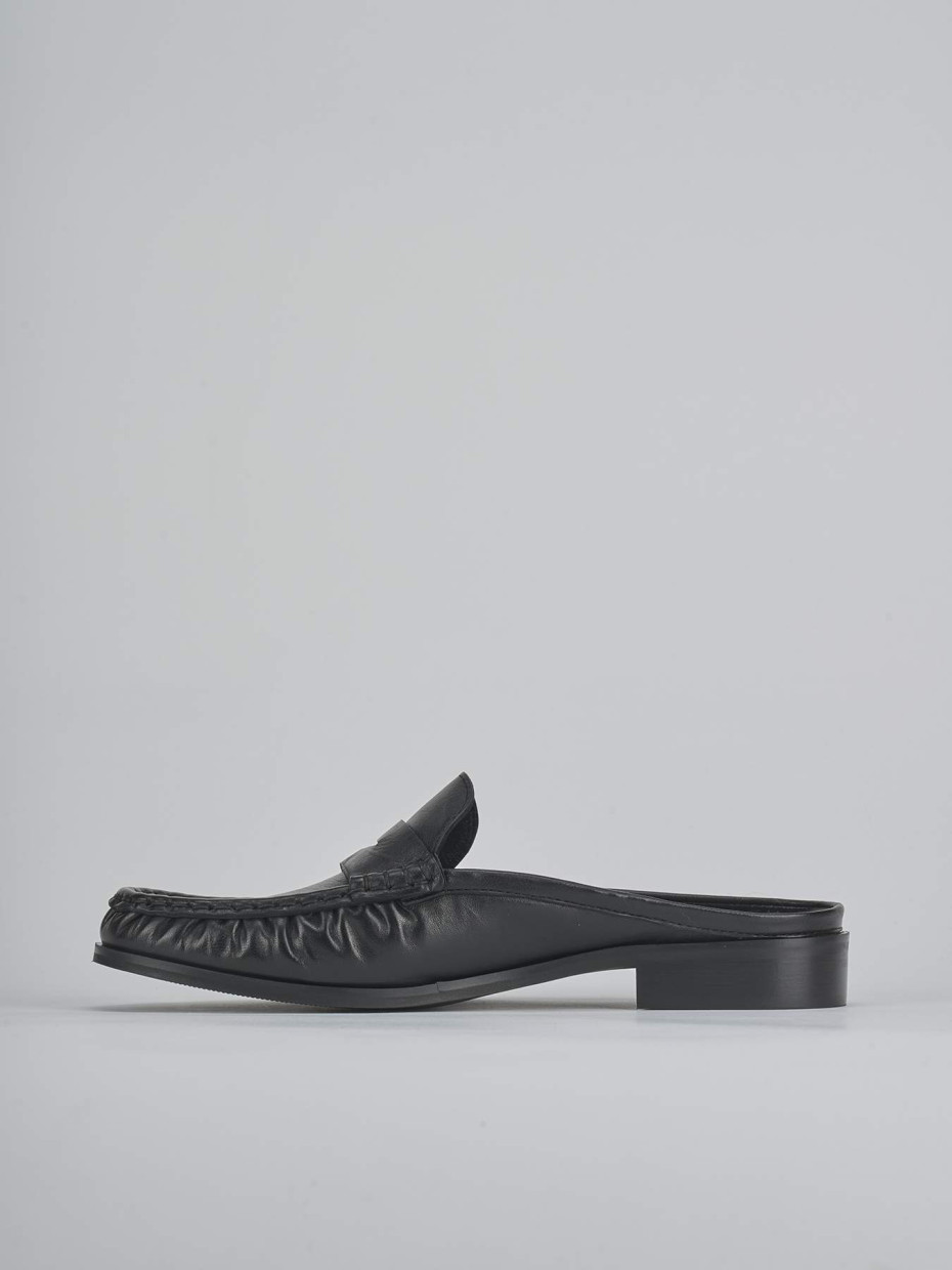 Sabot tacco 1cm pelle nero