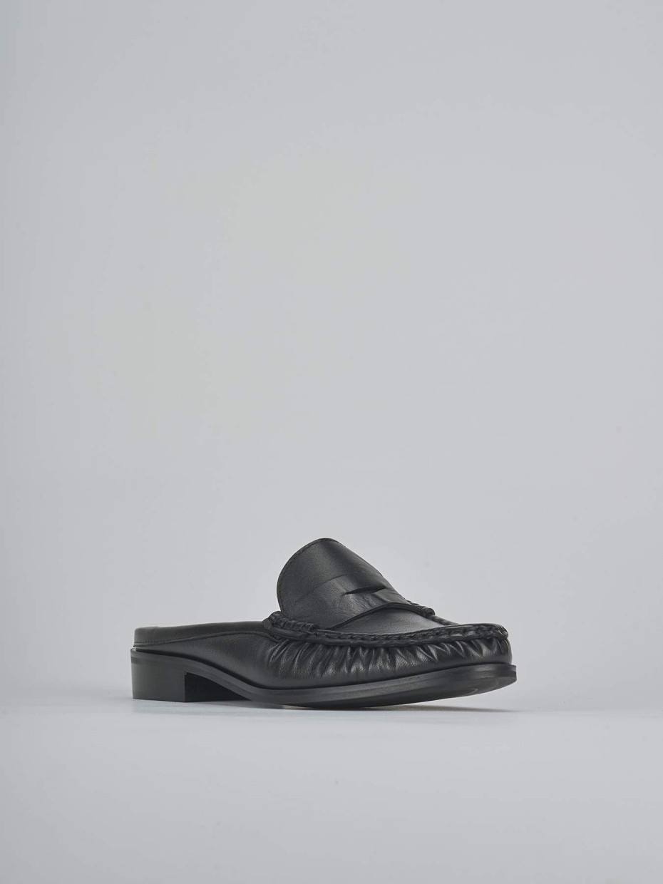 Sabot tacco 1cm pelle nero