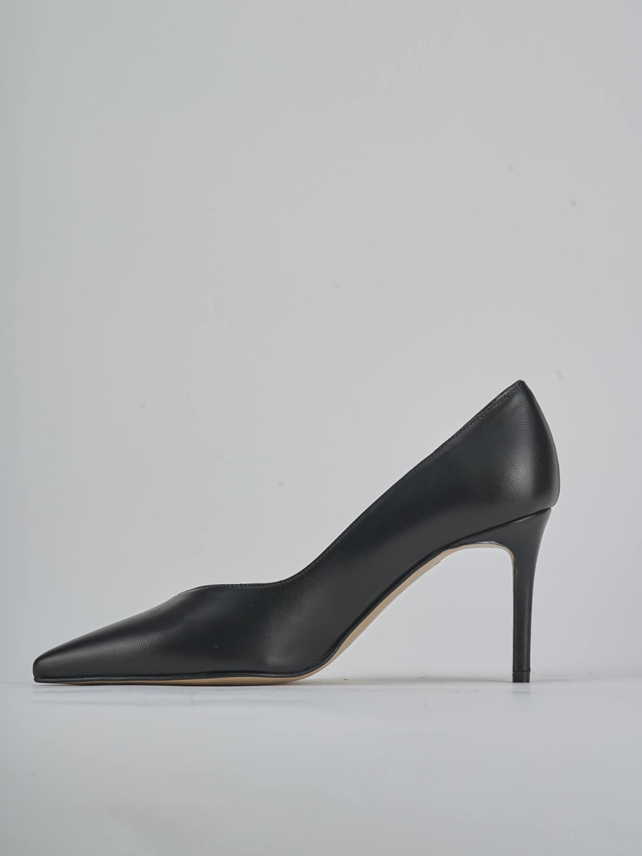 Décolleté e slingback tacco 7cm pelle nero