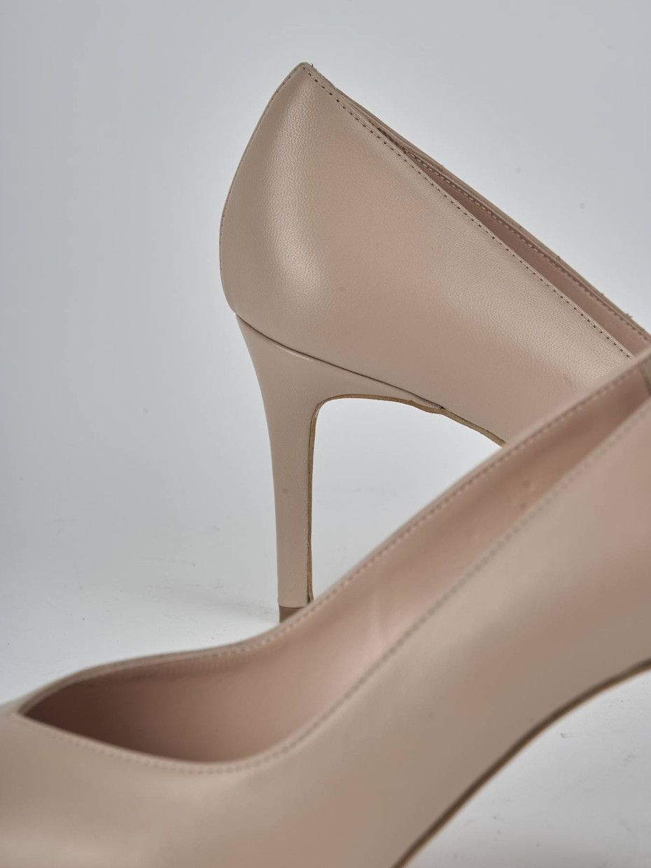 Décolleté e slingback tacco 7cm pelle rosa