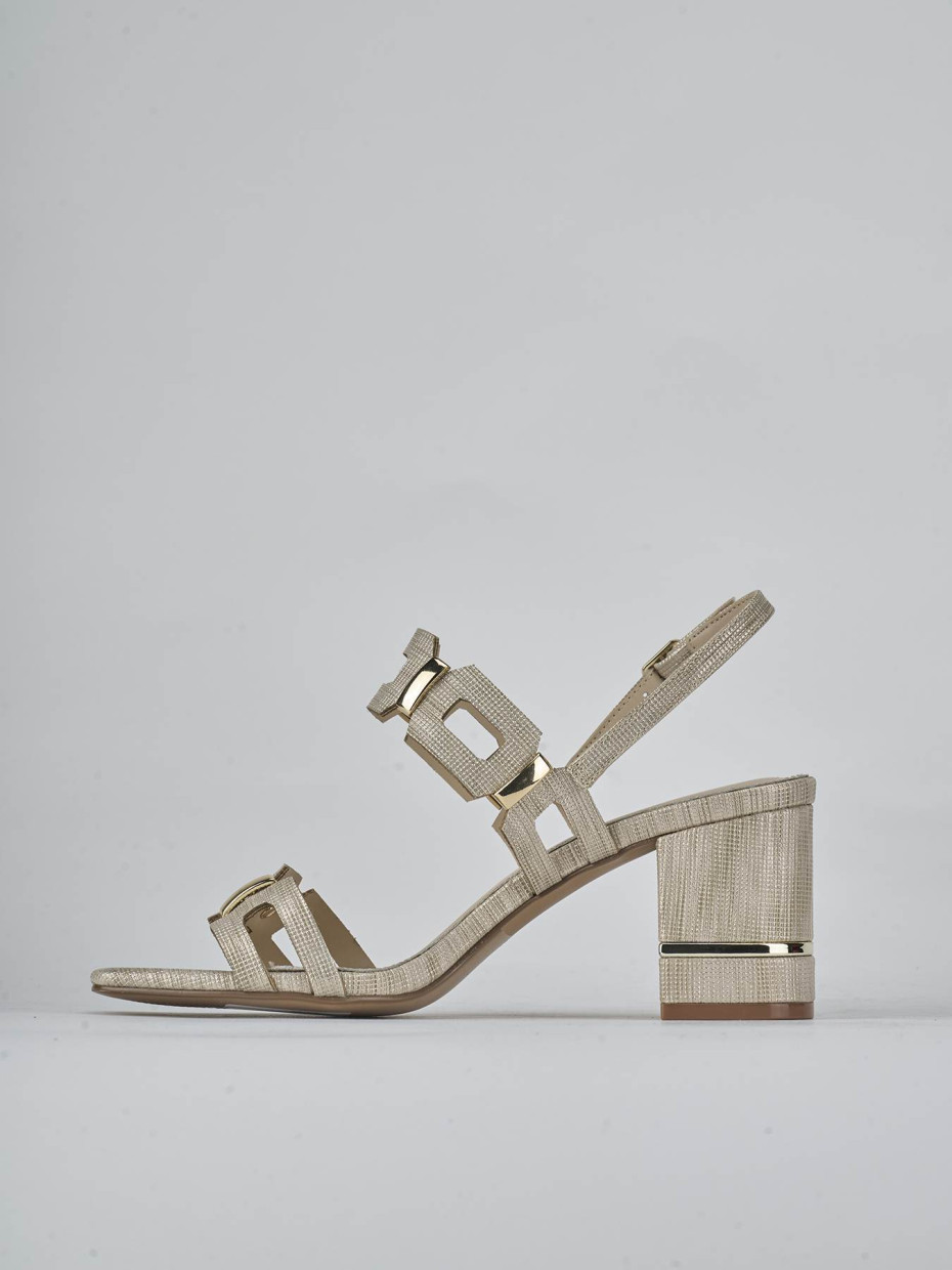 Sandali tacco 9cm pelle oro