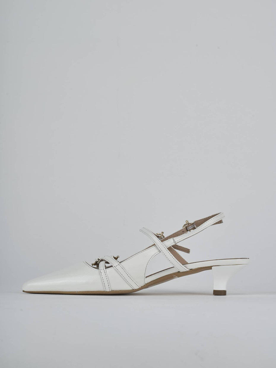 Décolleté e slingback tacco 3cm vernice bianco
