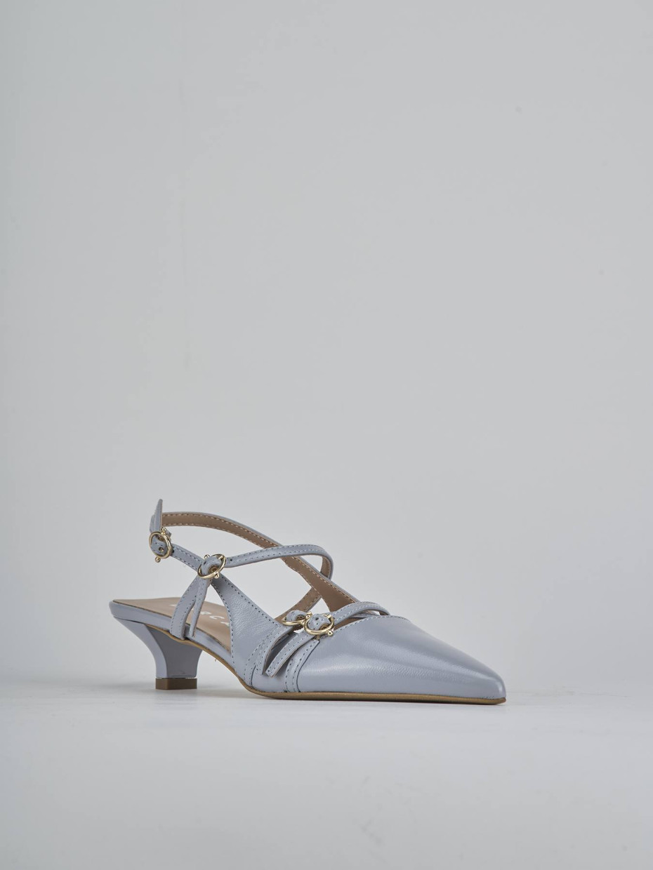 Décolleté e slingback tacco 3cm vernice azzurro
