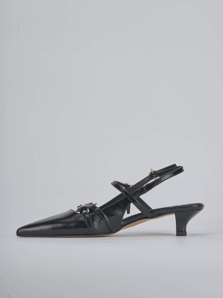 Décolleté e slingback tacco 3cm vernice nero