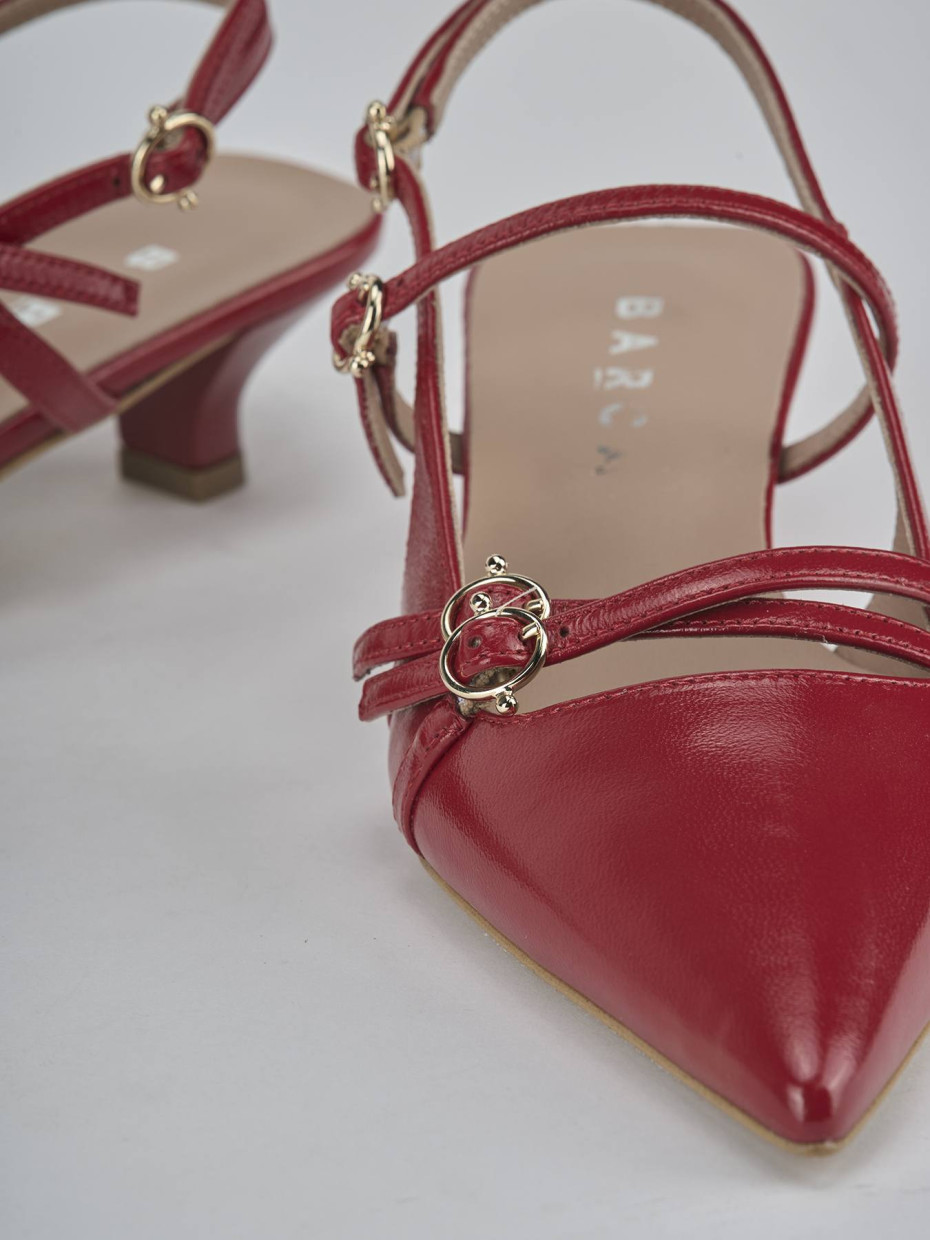 Décolleté e slingback tacco 3cm vernice rosso