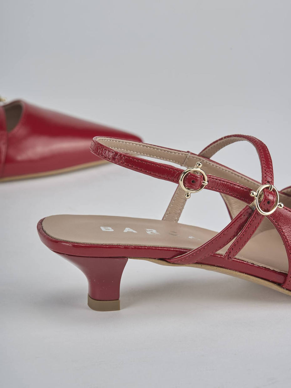 Décolleté e slingback tacco 3cm vernice rosso