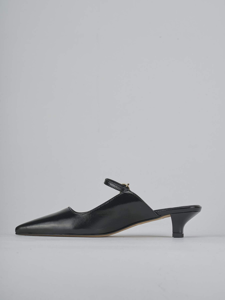 Sabot tacco 3cm vernice nero