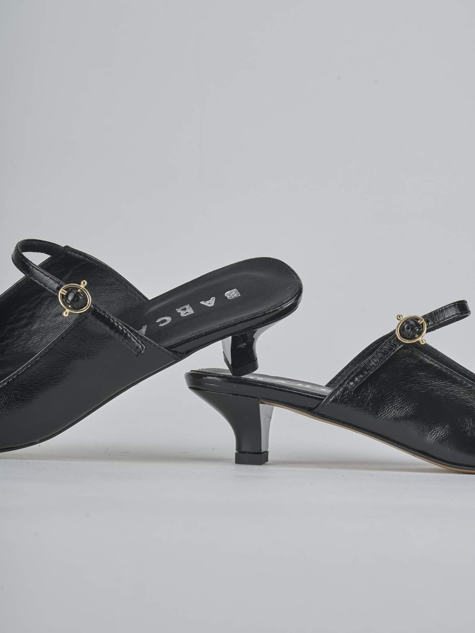 Sabot tacco 3cm vernice nero