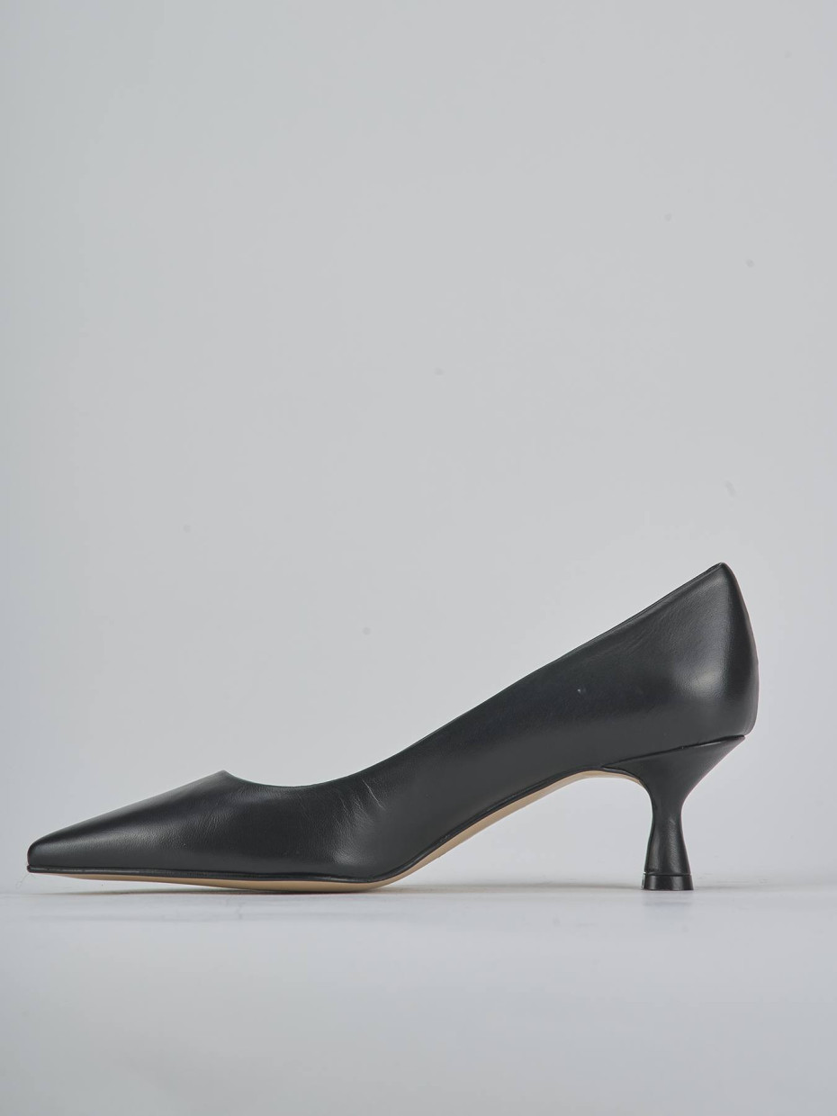 Décolleté e slingback tacco 5cm pelle nero