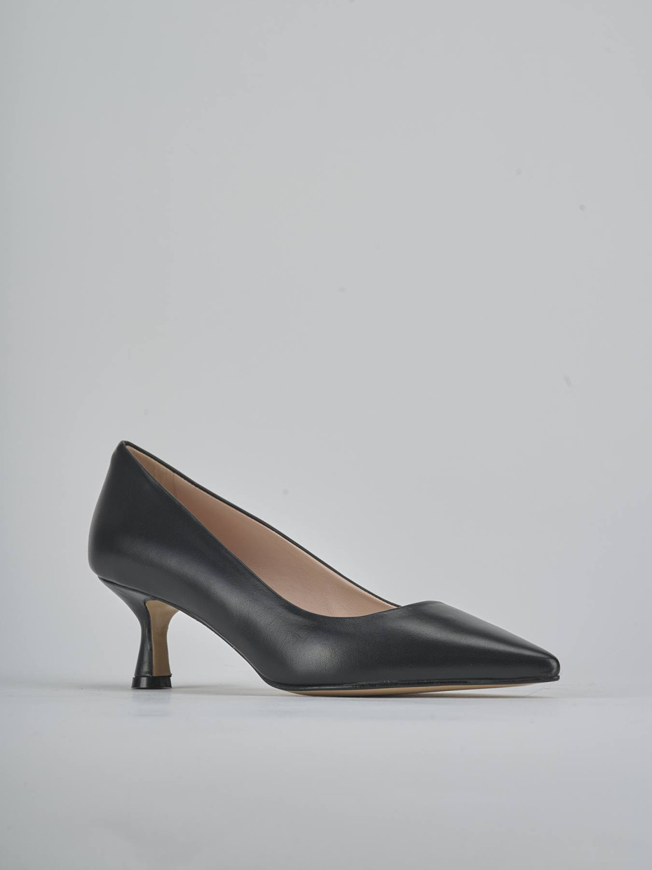 Décolleté e slingback tacco 5cm pelle nero
