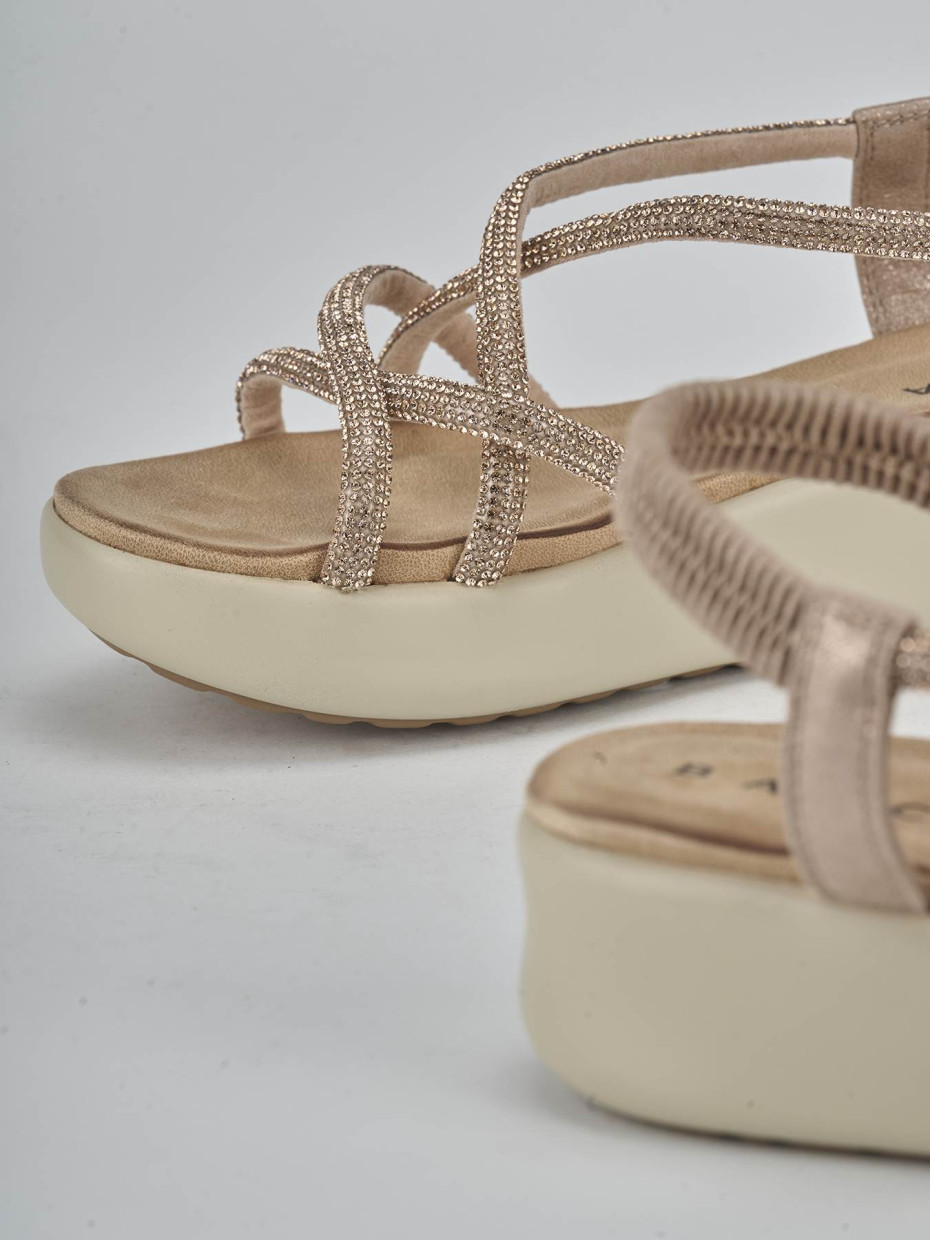 Sandali zeppa tacco 4cm pelle rosa