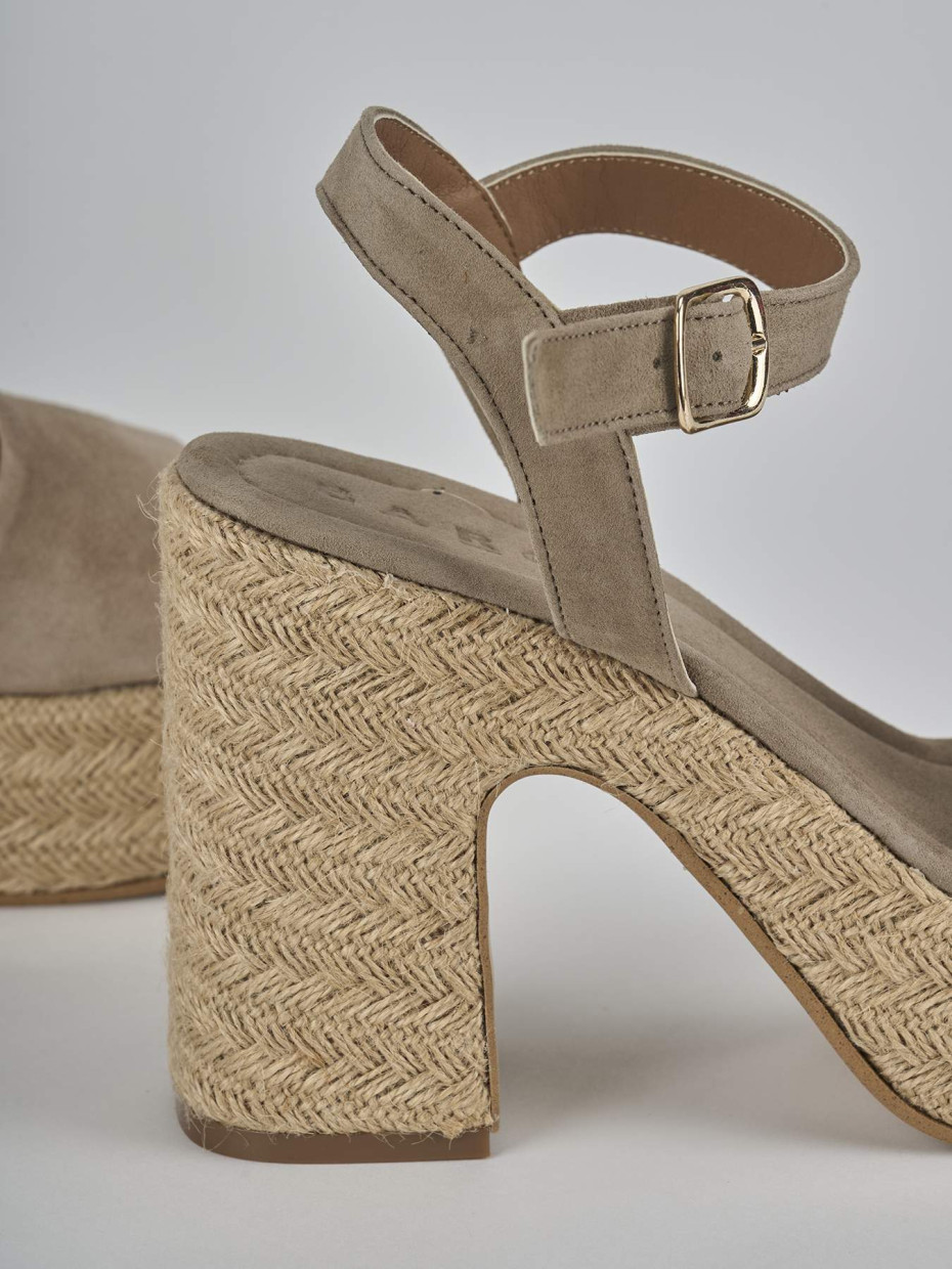 Sandali tacco 9cm camoscio beige
