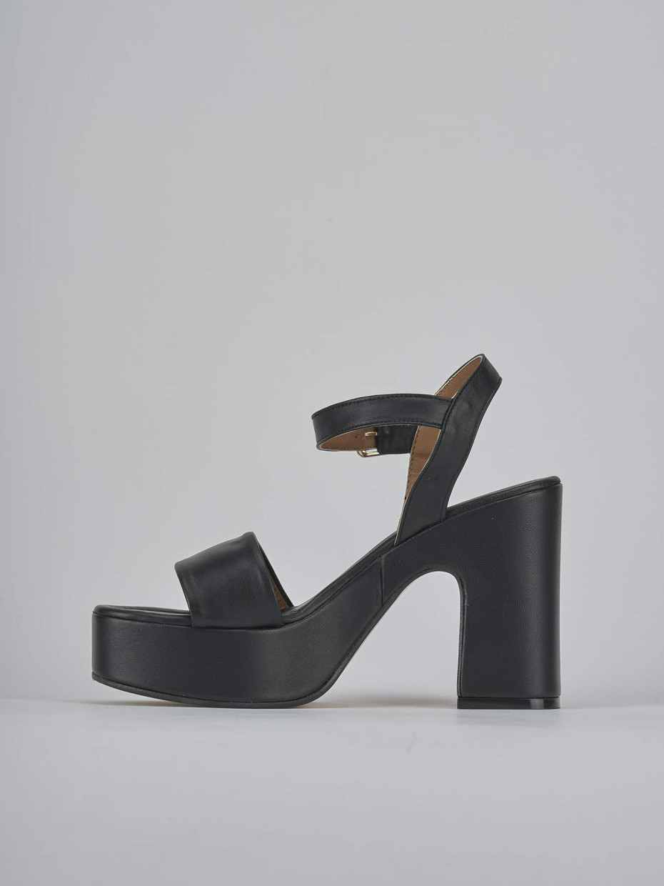 Sandali tacco 9cm pelle nero