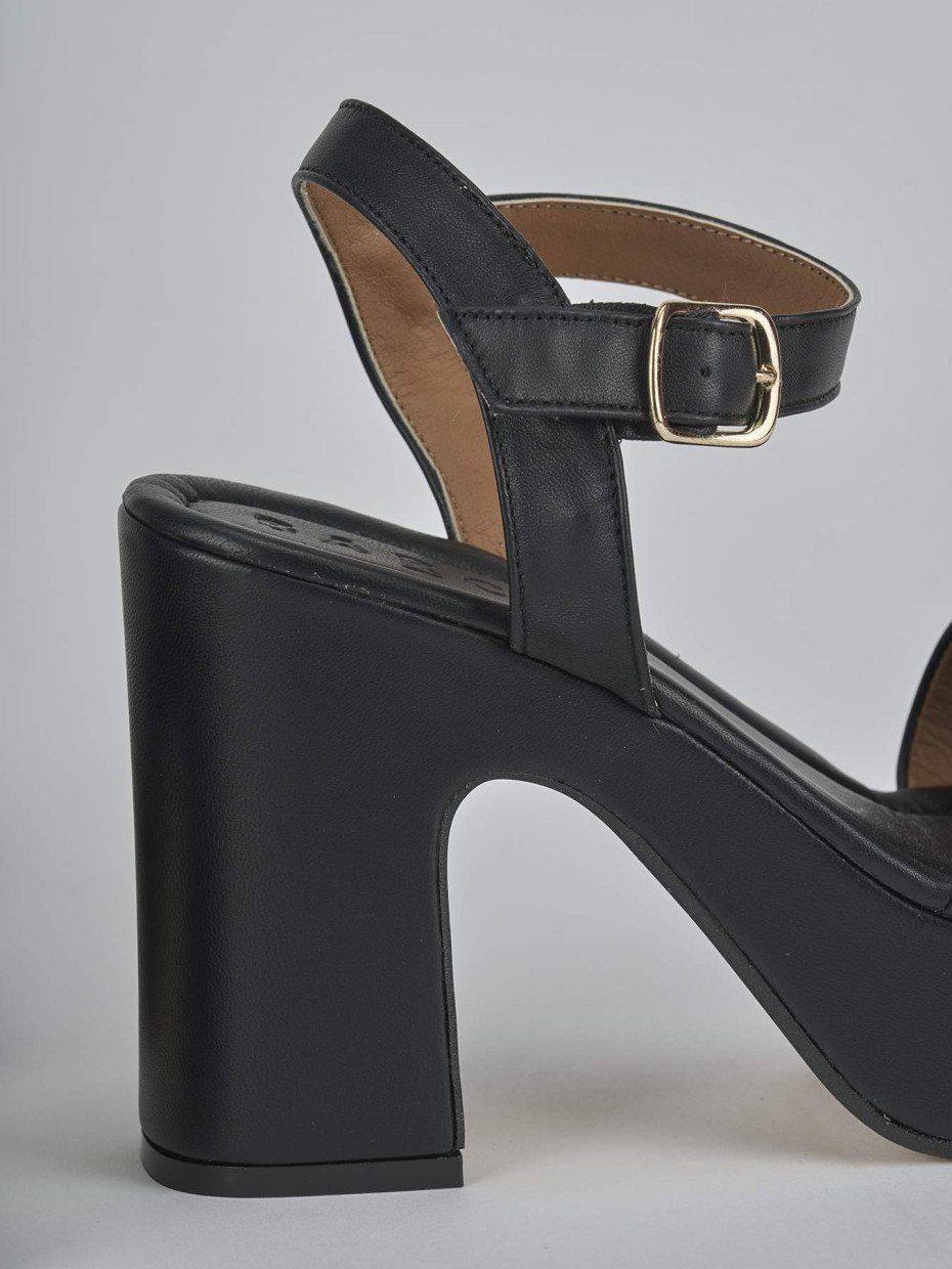 Sandali tacco 9cm pelle nero
