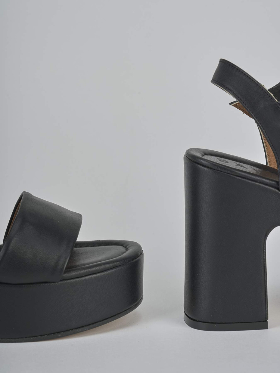 Sandali tacco 9cm pelle nero