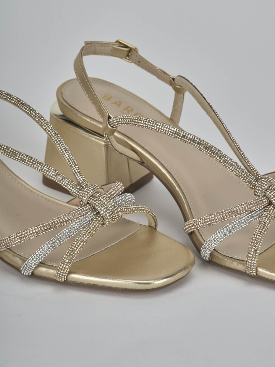 Sandali tacco 5cm pelle oro