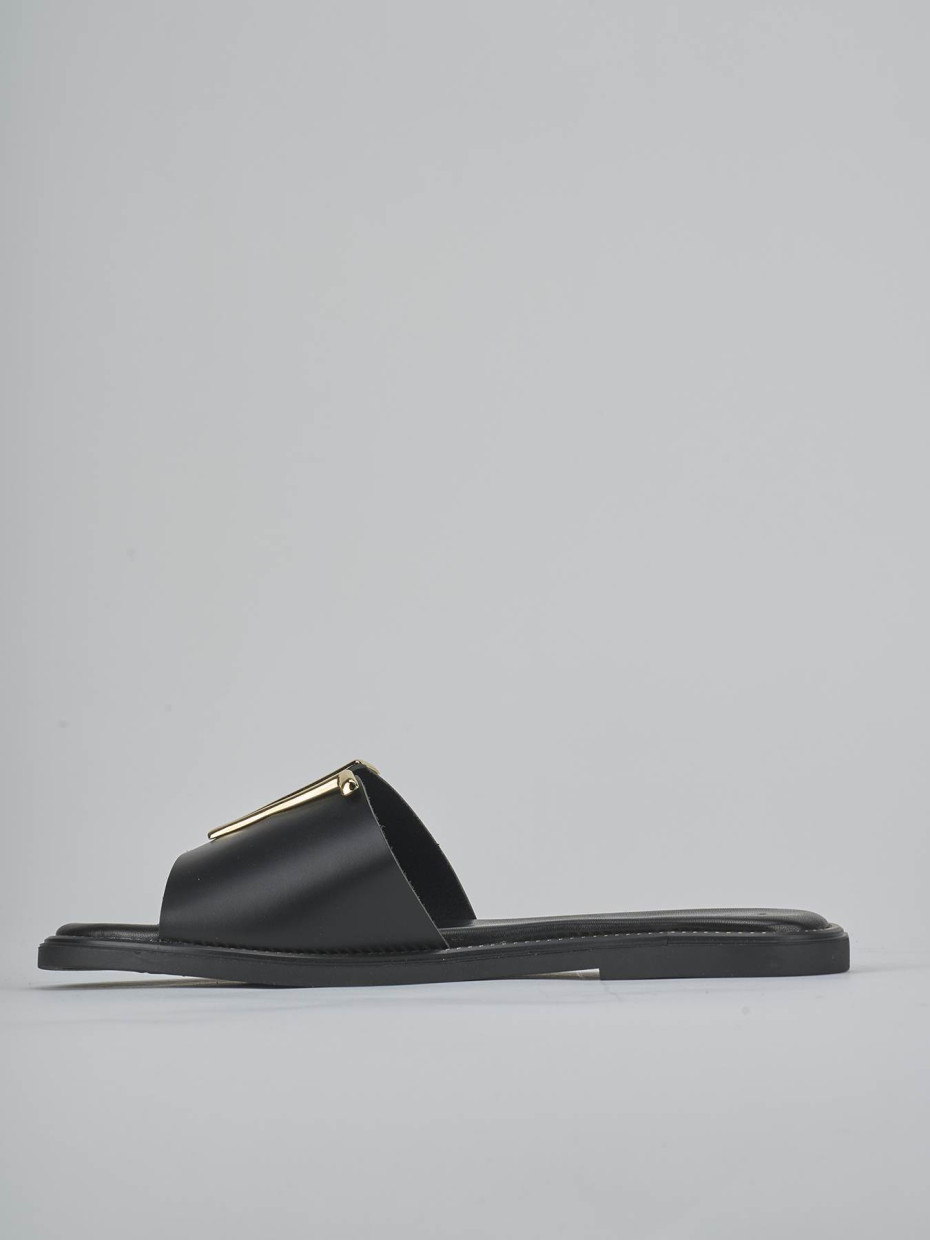 Ciabatte tacco 1cm pelle nero