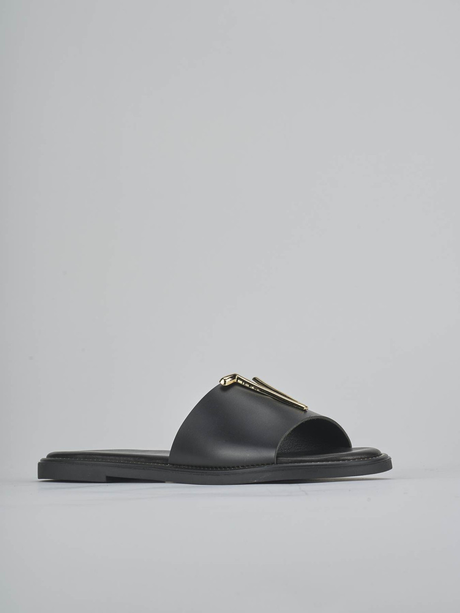 Ciabatte tacco 1cm pelle nero