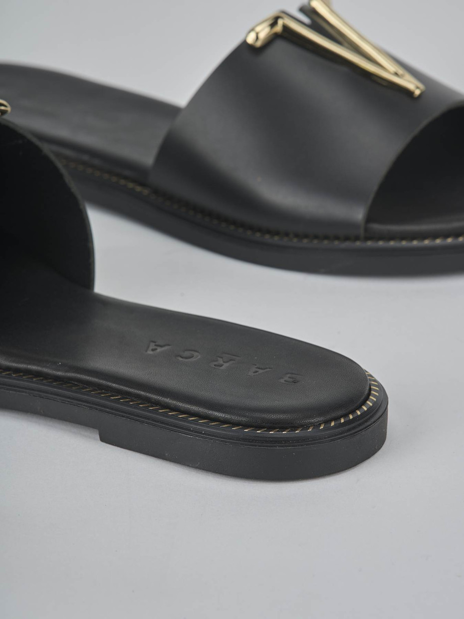Ciabatte tacco 1cm pelle nero