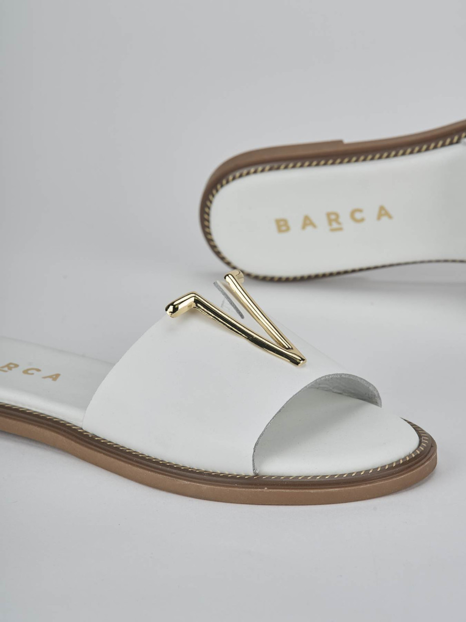Ciabatte tacco 1cm pelle bianco
