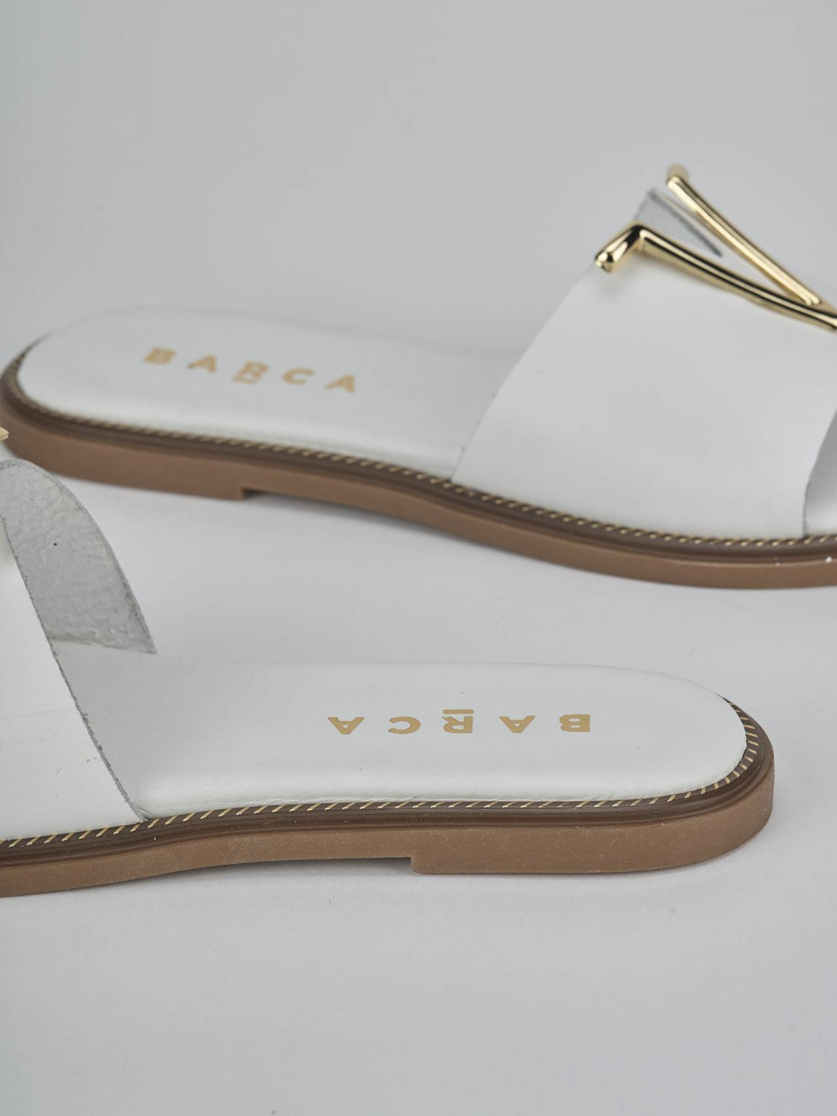Ciabatte tacco 1cm pelle bianco