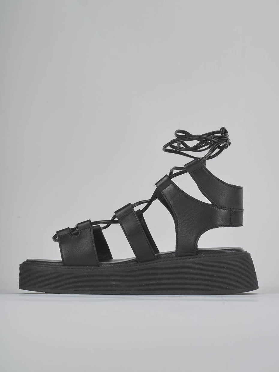 Sandali tacco 1cm pelle nero