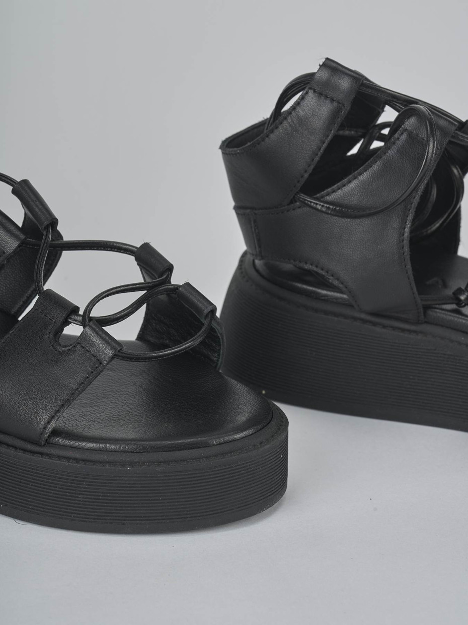 Sandali tacco 1cm pelle nero