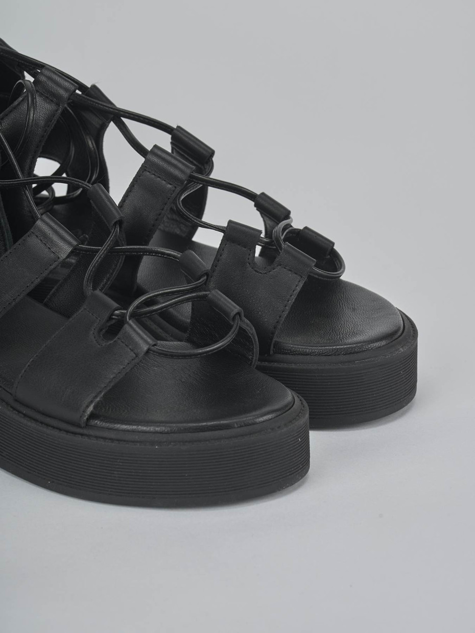 Sandali tacco 1cm pelle nero