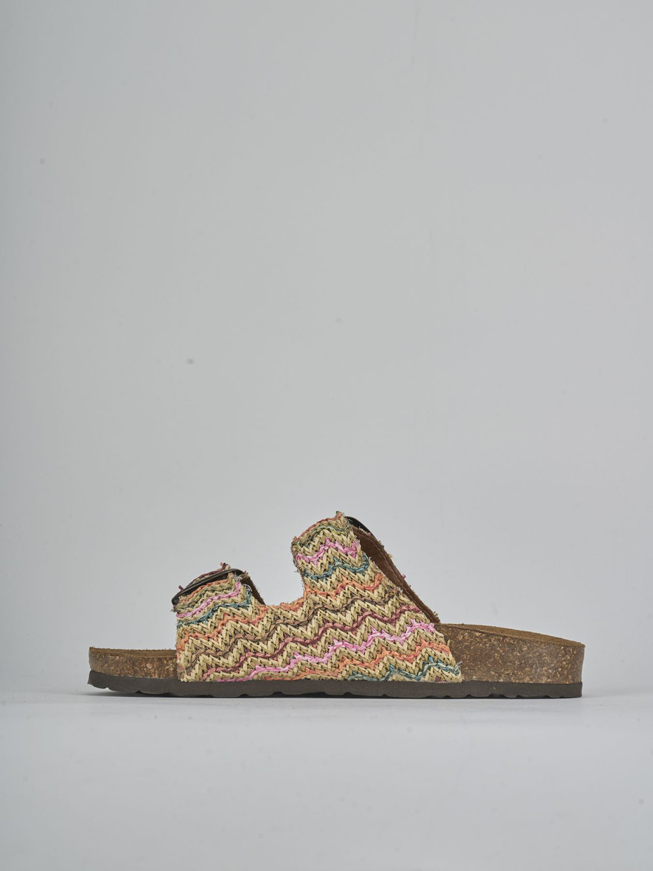 Ciabatta tacco 1 cm multicolor tessuto