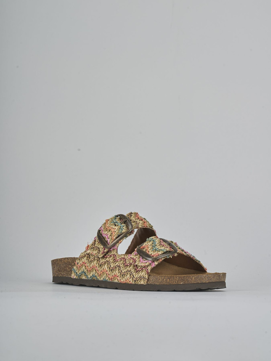 Ciabatta tacco 1 cm multicolor tessuto