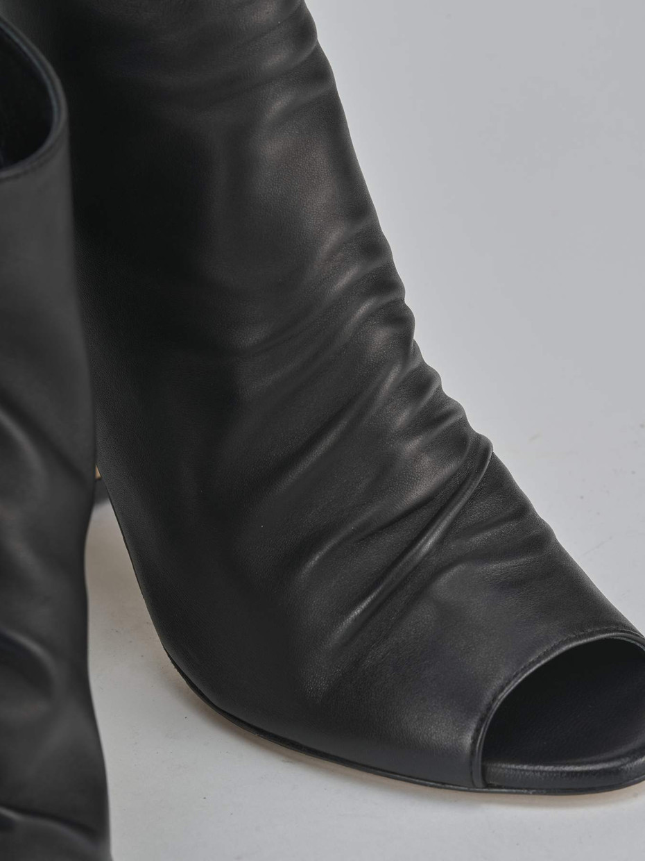 Stivaletti tacco 9cm pelle nero