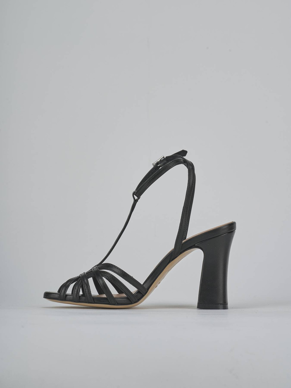 Sandali tacco 9cm pelle nero