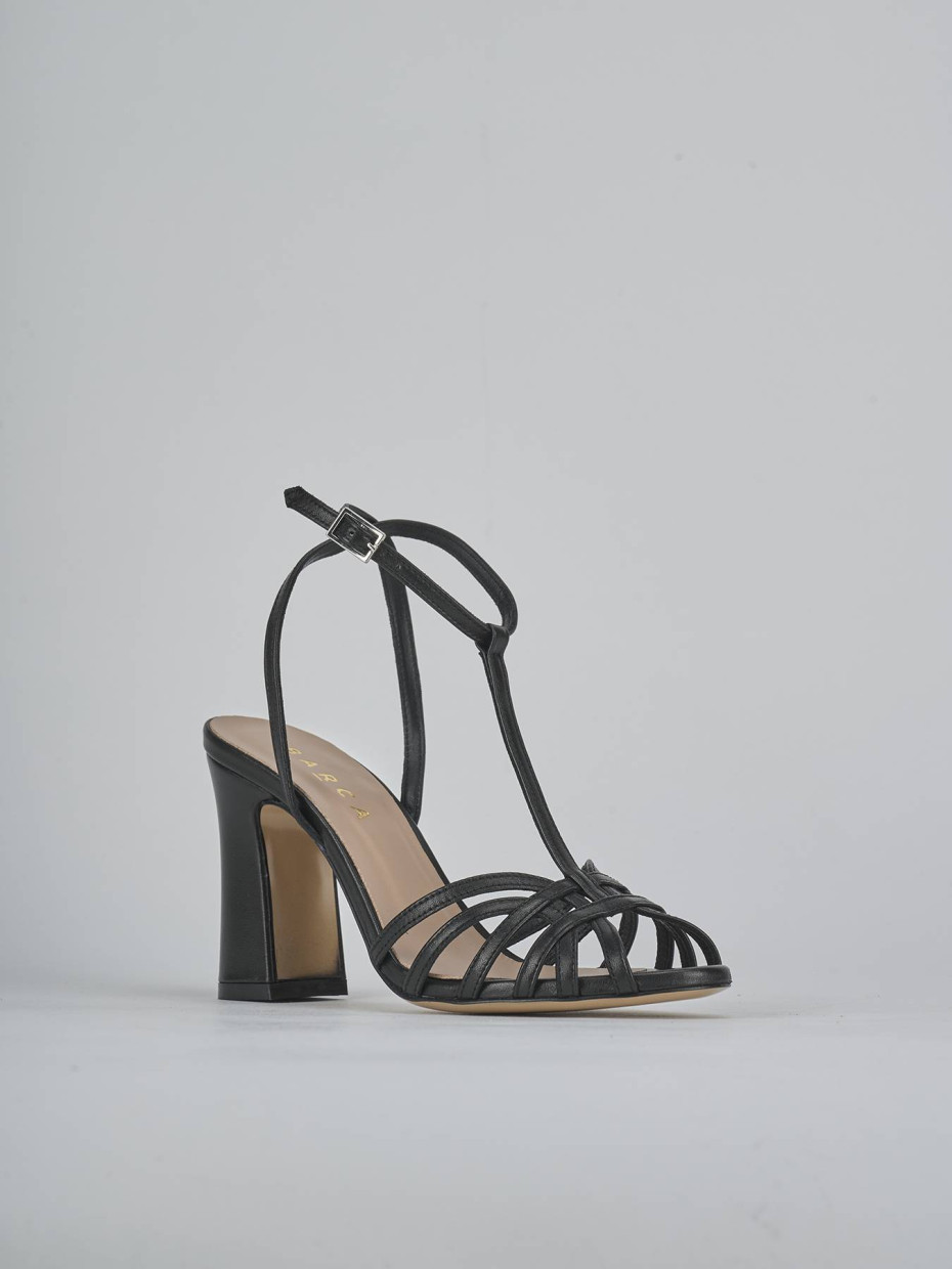 Sandali tacco 9cm pelle nero