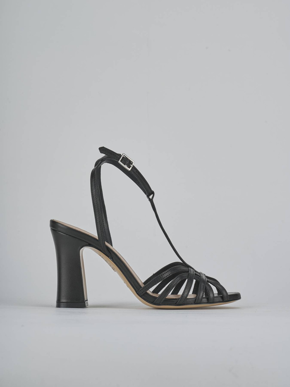 Sandali tacco 9cm pelle nero