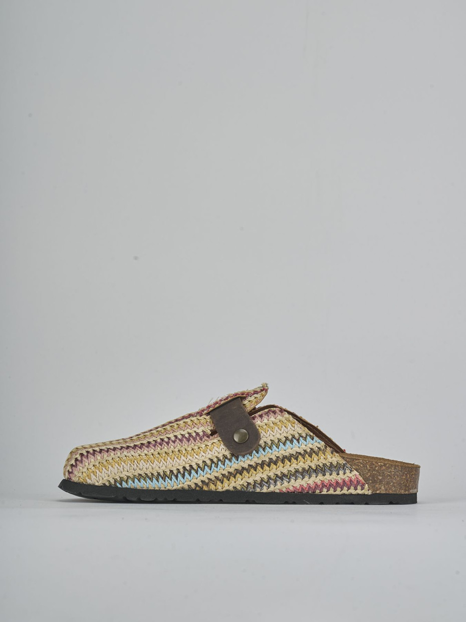 Sabot tacco 1 cm multicolor tessuto