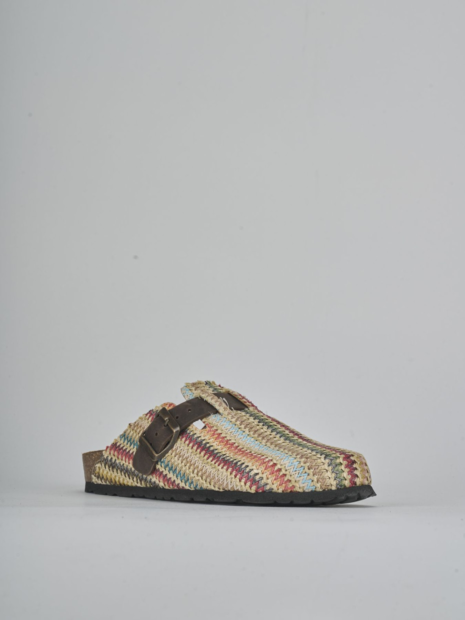 Sabot tacco 1 cm multicolor tessuto