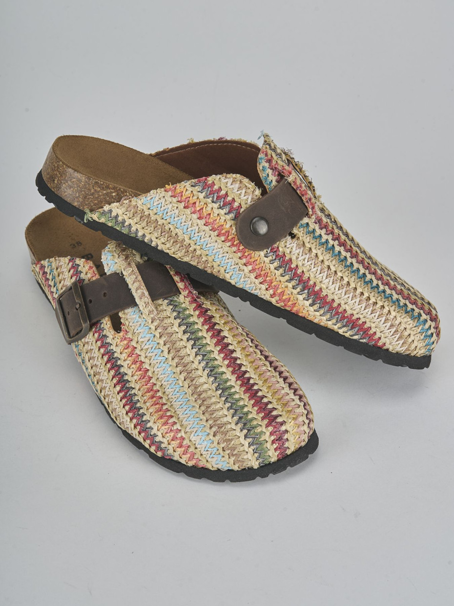 Sabot tacco 1 cm multicolor tessuto