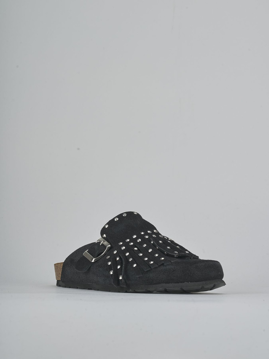 Sabot tacco 1cm camoscio nero