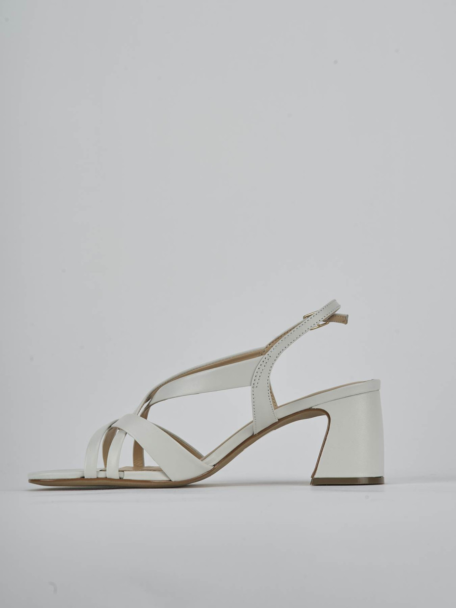 Sandali tacco 6cm pelle bianco