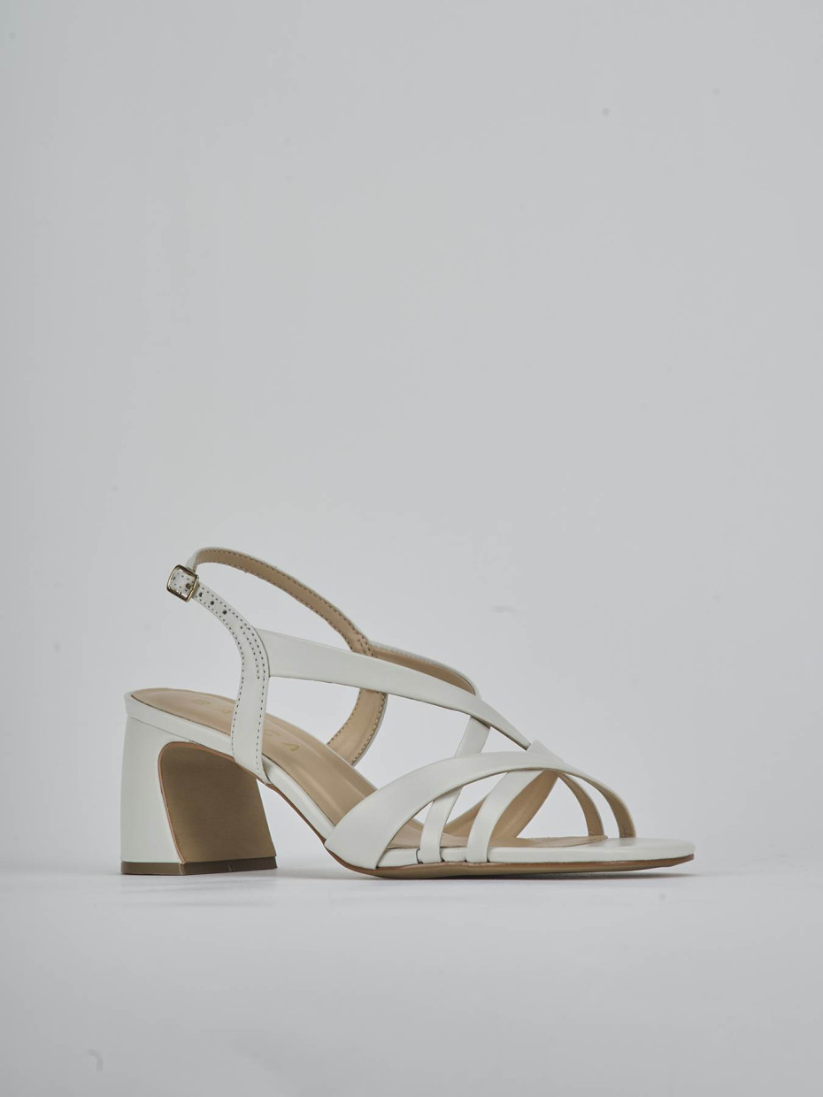 Sandali tacco 6cm pelle bianco