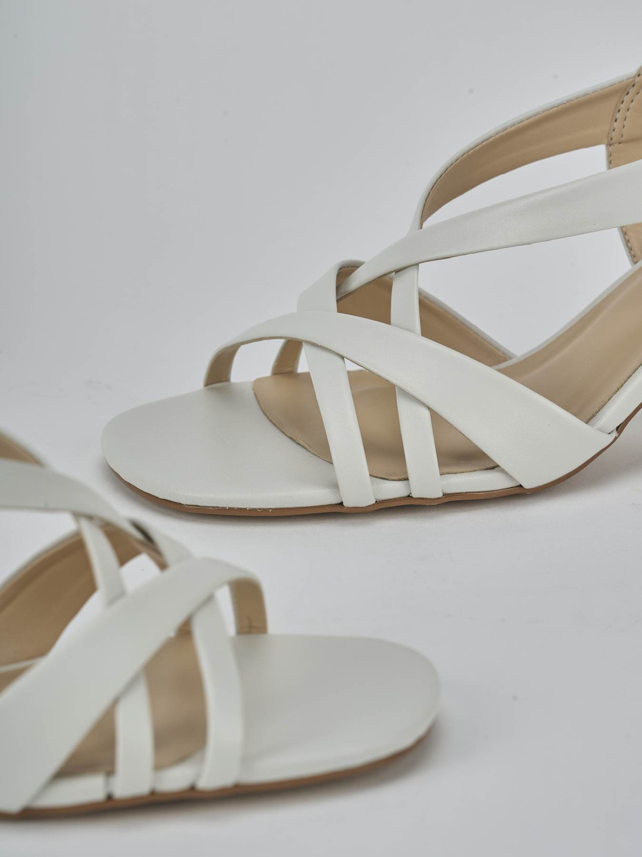 Sandali tacco 6cm pelle bianco