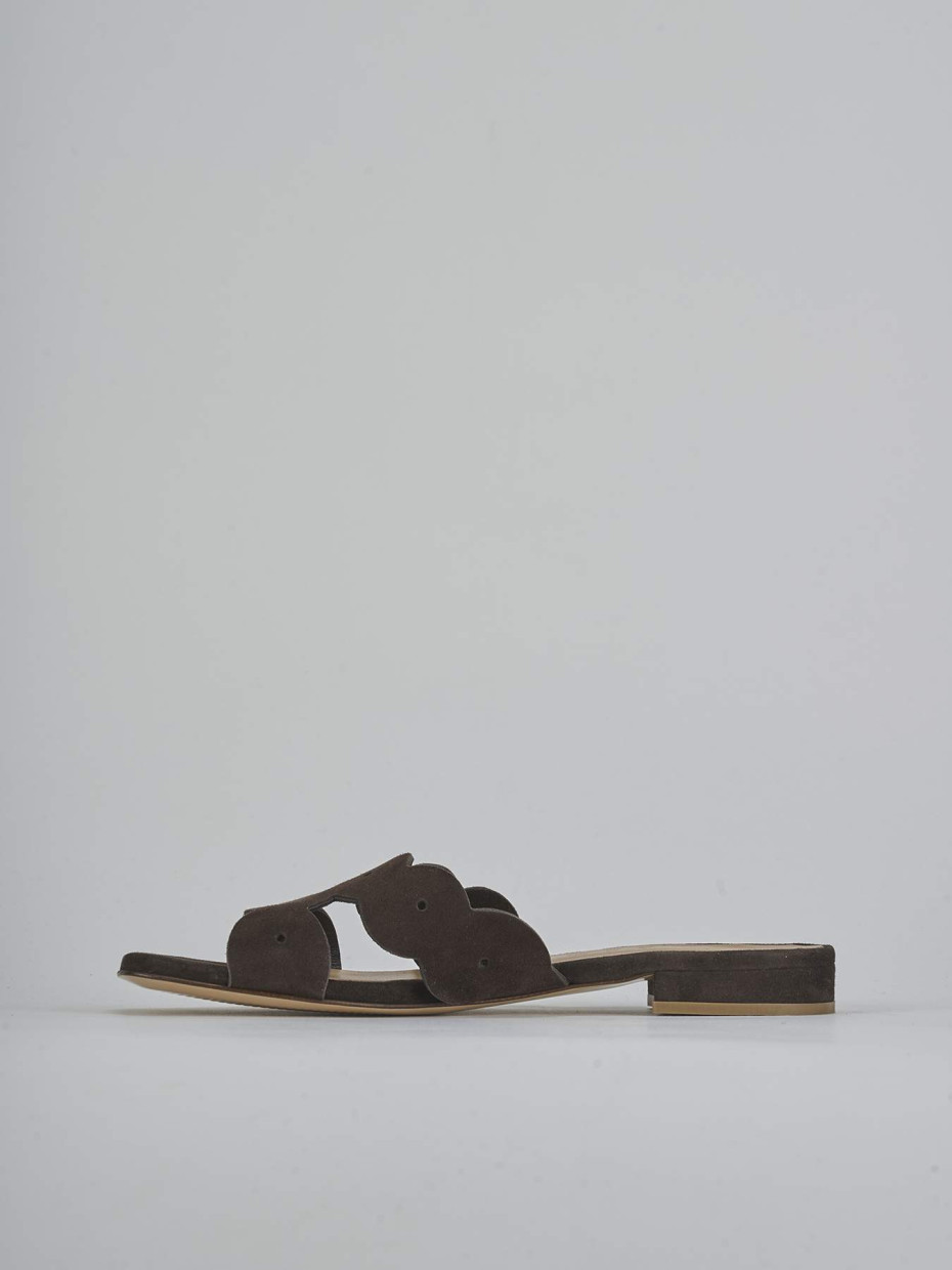 Ciabatte tacco 1cm camoscio testa